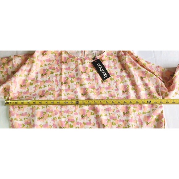 Boohoo Boho NWT Floral Dress Pink White Coral Lightweight Hippie Festival Size 6 - Picture 8 of 8